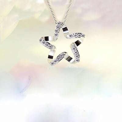925 Sterling Zilver Vijfhoekige Ster Zirkonia Kristal Hanger Ketting Mode Zeester Cz Sieraden Voor Verjaardagscadeau gray
