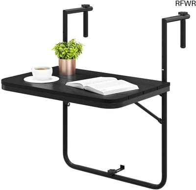 RFWR® Inklapbare Balkonhangtafel - Verstelbaar en Weerbestendig met Robuuste Steunarmen