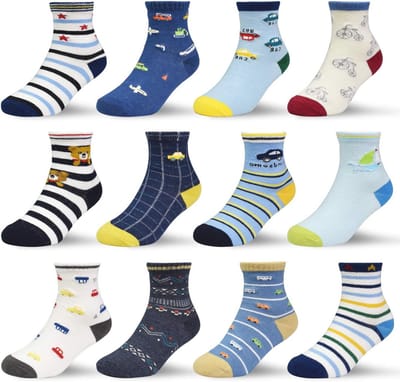 Antislip Sokken voor Baby's en Kinderen - 12 Paar, Unisex, 0-7 Jaar
