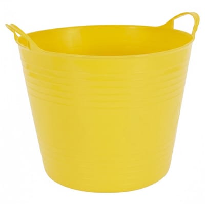 Excellent houseware Flexibele kuip / emmer - geel - 27 liter - kunststof - 42 x 35 cm