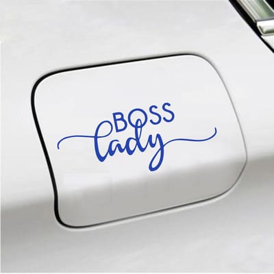 Bumpersticker - Boss Lady - 6 X 14,8 - Blauw