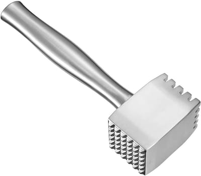 Vleesvermalser Staal - Vleesklophamer - Vlees Malser Maken - Dubbelzijdig Ontwerp - 717G - Zilverkleurig