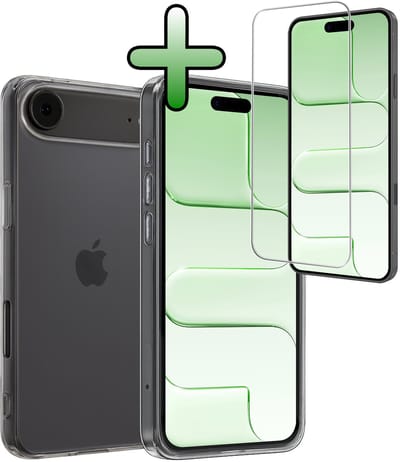 Hoesje Met Screenprotector - Geschikt voor Apple iPhone Air - Sterk & Shockproof - Back Cover - Siliconen Case - Telefoon Hoes - Transparant