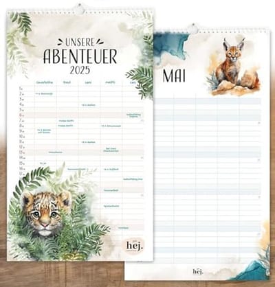 Familieplanner 2025 met 5 kolommen - Premium Wandkalender voor Gezinnen