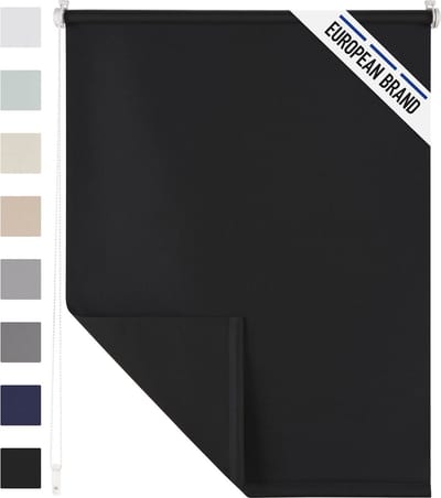 Blumtal Verduisteringsrolgordijn - Zonder Boren - Klemgordijn - 120 x 195cm, zwart
