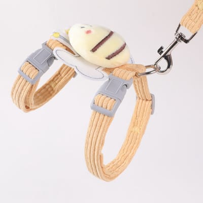 Huisdierenbenodigdheden - Katten - Tuigje Met Riem - Ademend - Kleine Honden - Riem - Loopriem Voor Katten En Honden - Cartoon Bijtje - Geel