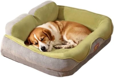 Daity Een groen dierenbed met een verdikt matras om de druk op de gewrichten te verlichten en een antislip onderkant. Geschikt voor puppy's en kittens met een gewicht tot 2,5 kg. Maat M, 55 × 40 × 20 cm (groen).