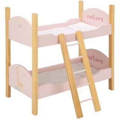 Arias Nature Houten poppenstapelbed met ladder Poppenmeubelen