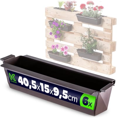 Veere bloempot voor europallets 40,5 cm bruin 6 st.