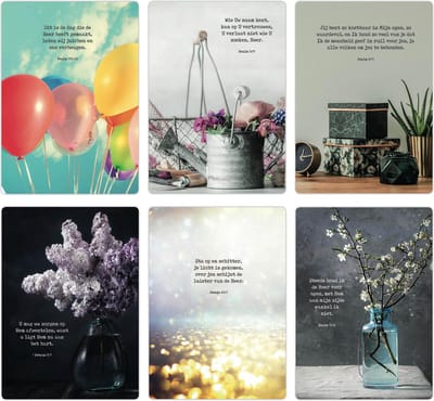 Voordeelpak 6 christelijke kaarten met envelop Kaartcadeau serie 1