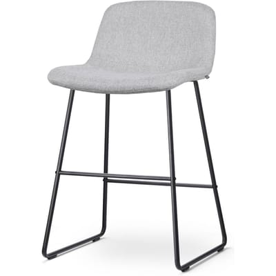 Nolon Nino-Mats Barkruk Lichtgrijs - Zwart Onderstel - Zithoogte 65 cm - Stof - Voor Kookeiland
