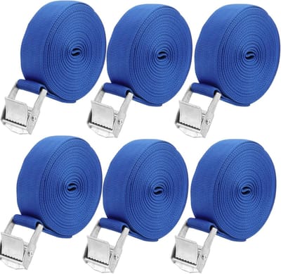 Spanbanden Set - Sjorriemen Vastbinden - Lading Zekeren - Zware Belasting - 5 Meter Lengte - Blauw