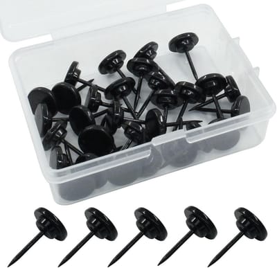 Metalen Pushpins - Prikbord Spelden - Foto's Ophangen - Sterke Gewichtscapaciteit - 30 Stuks - Zwart
