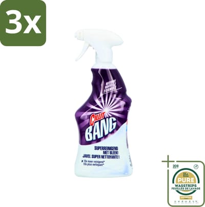 3 x Cillit Bang - Power Cleaner - Bleek & Hygiëne - Schoonmaakspray - Voor Vlekken en Aanslag - 750 ml - Grootverpakking - Schoonmaak - Vuil Verwijderen - Vlekken Verwijderen - Bleek - Hygiëne