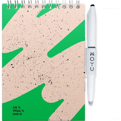 MOYU Uitwisbaar Schrijfblok A6 - Flashy Moss - Hardcover - Multifunctionele pagina’s - Inclusief uitwisbare pen, penhouder en wisdoekje