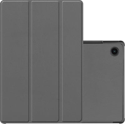 Hoes - Geschikt voor Samsung Galaxy Tab A8 - Dun & Stevig - Trifold Bookcase - Hard Cover - Hardcover Book Case - Tablet Hoesje - Grijs