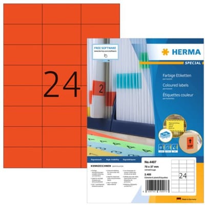 Herma printeretiketten Labels red 70x37 SuperPrint 2400 pcs.