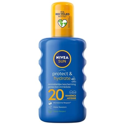 NIVEA SUN Protect & Hydrate Zonnebrand Spray - SPF 20 - Zonnespray - Beschermt en hydrateert - Met Vitamine C - 200 ml