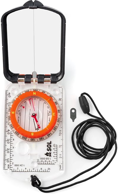 SOL Preppers 9-delig Survival Set Kompas Noodspiegel Spiegel Survival Rescue Compass Signaalspiegel