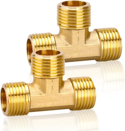 90° T-Stuk Messing 1/2 Inch - G1/2 Inch (Ø20,3mm) AG Distributor met Mannelijk Schroefdraad - DN15 Koppeling voor Drinkwater en Sanitair