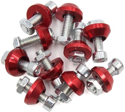 Dailygoods- Schroeven set van 10 stuks - Schroeven voor kentekenplaatframe - Bevestigingen voor motorfietsen - Stijlvolle accessoires - Eenvoudig aan te brengen - 6 mm schroefdraaddiameter - Kentekenplaatschroeven