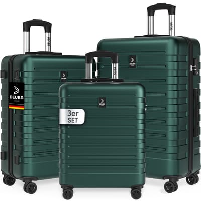 Hardshellkoffer New York 3-delige set groen 360°-wielen ABS