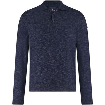 Polo Shirt Lange Mouw State Of Art Trui Polokraag Melange Navy