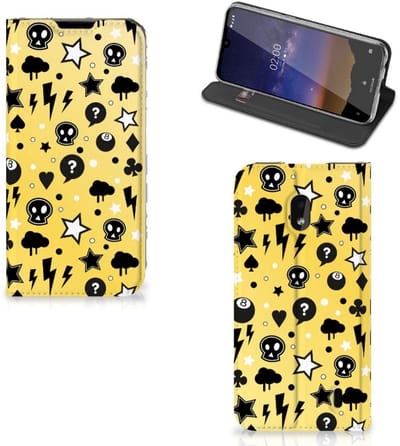 Mobiel BookCase Nokia 2.2 Punk Geel