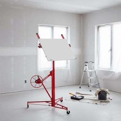 Gipsplaat Lifter - Max 68 Kg, Werkhoogte 140-350 Cm, 60 Graden Kantelbaar, Inklapbaar Met 3 Vergrendelbare Wielen