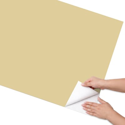 Coloray Meubel Wrap Folie - Beige Meubelfolie - 75x150 cm - Decoratiefolie Zelfklevend Beige-geel - Meubelfolie Zelfklevend - Minimalist Meubelfolie - Wrapfolie Keuken - Wanddecoratie - Achtergronden en patronen