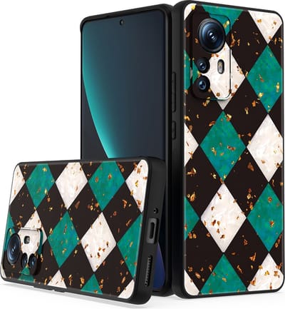 LuxeBass Siliconen hoesje met print geschikt voor Xiaomi 12 - Marmer Green - telefoonhoes - gsm hoes - telefoonhoesje