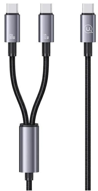 Usams 2-In-1 Kabel 2X Usb-C 72W 1,2M Voor Snel Opladen Van Telefoons En Laptops