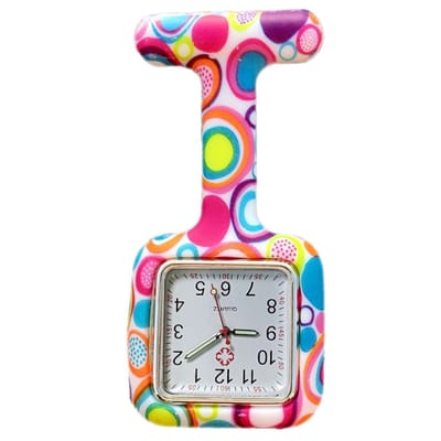 Fako® - Verpleegstershorloge - Zusterhorloge - Verpleegster Horloge - Siliconen Vierkant Print - Bubbels