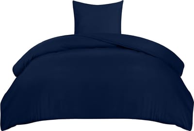 Dailygoods- Beddengoedset microvezel - Dekbedovertrek 135 x 200 cm - Kussensloop 80 x 80 cm - Marineblauw - Comfortabel en zacht