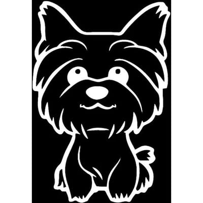 10.8X16CM Auto Sticker Yorkie Yorkshire Terriër Hondje Decals Stickers op Auto Reflecterend Motorfiets Auto Styling zilver
