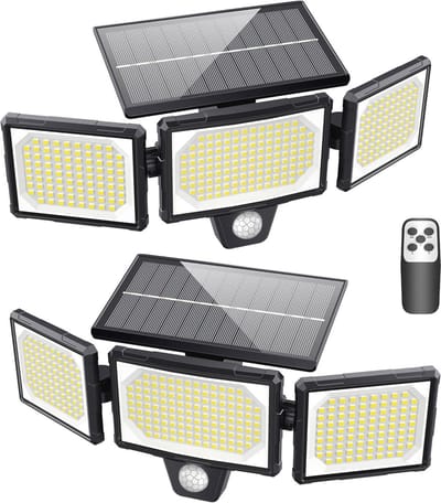 Buitenlamp op Zonne-energie met Bewegingsmelder en 304 LEDs - Veiligheidsverlichting voor Buiten