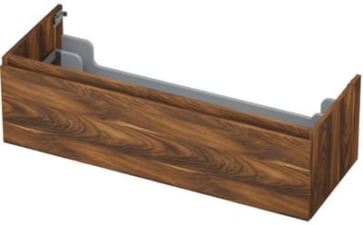 INK - Onderkast 1 Lade Greeploos met Houten Keerlijst - 1200x450x350 Mm - Noten