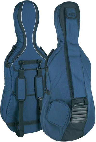 Boston CT-212 cellotas 1/2, donkerblauw-grijs, 23mm gevoerd, 2 riemen, diverse accessoire vakken