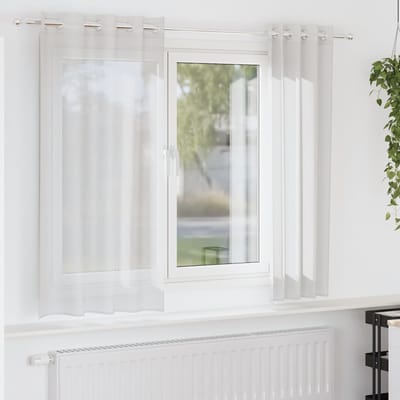 vidaXL - Gordijnen - voile - met - doorvoertules - 2 - st - wit
