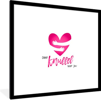 Fotolijst incl. Poster - Sterkte - Quotes - Knuffel - 40x40 cm - Posterlijst