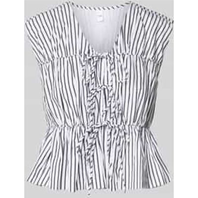 Relaxed fit blousetop met vetersluiting, model 'EBBA'