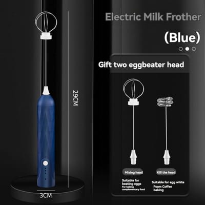 1 stuk elektrische melkopschuimer, garde, melkopschuimer voor thuisgebruik, bakken, koffie opschuimen, automatische draadloze mixer met dubbele kop