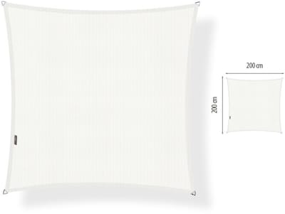 Shadow Comfort® Vierkantige schaduwdoek - UV Bestendig - Zonnedoek - 200 x 200 CM - Arctic White