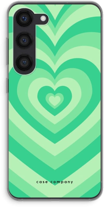 Case Company® - Hoesje geschikt voor Samsung Galaxy S23 hoesje - Hart Groen - Soft Cover Telefoonhoesje - Bescherming aan alle Kanten en Schermrand