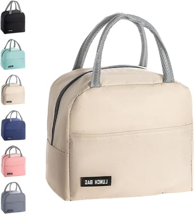 Isolerende Lunchtas voor Mannen, Vrouwen en Kinderen - Herbruikbare Thermische Voedselzak met Lekvrije Binnenvoering, Ideaal voor Werk, School, Picknick en Reizen (5L - Khaki)