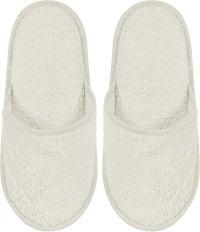 Badslippers Badstof Uni Pure met Zool Ecru Ivoor col 1670 Maat 43 - 1 Paar