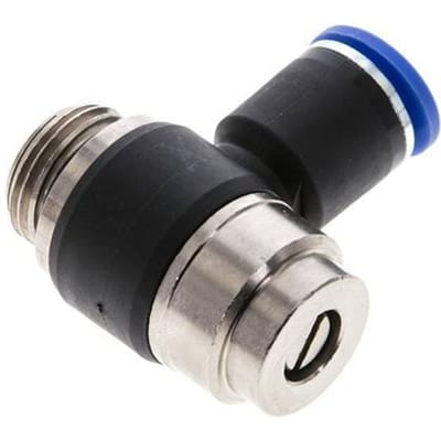 L-stuk Regelventiel 12 mm - G1/2'' Regeling-Uit Messing/Nylon Sleufschroef