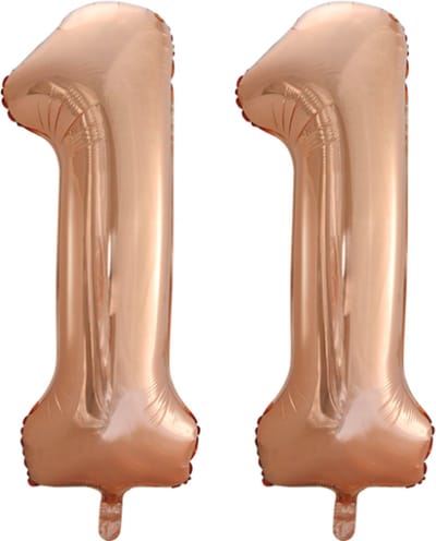 Folieballon 11 jaar Rose Goud 66cm