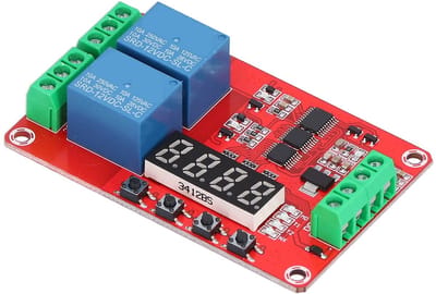 Dailygoods- Tijdvertraging Relais 2-kanaals - 20 Functies - Schakelrelaismodule - LCD-scherm - 12V - 3-draads Interface - Schakelrelais