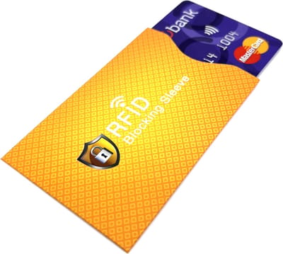RFID pinpas creditcard hoesjes Geel ( 3 Pack ) ID kaart beschermers / RFID Blocker / NFC Bankpas en Creditcard RFID Beschermhoesjes / rfid pasjeshouder.